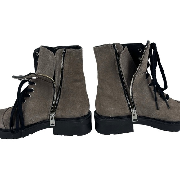 ALL SAINTS DUSTY WF658X BEIGE SUEDE LEATHER LACE UP ANKLE COMBAT STYLE LUG BOOTS - Picture 13 of 16